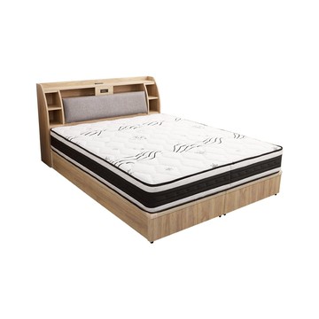 【本木】卡夫卡 收納臥室三件組-雙大6尺 梅爾獨立筒床墊+床頭+六分底梧桐