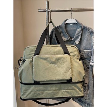 可擴展帆布包女大容量短途旅行包登機行李包干濕分離健身單肩包男