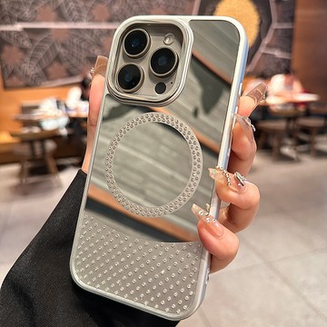 磁吸鏡面 補妝鏡女款手機殼 高級感 輕奢保護套2025新款iPhone16promax適用蘋果14Promax保護套