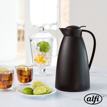 【alfi愛麗飛】玻璃內膽 真空保溫壺1.0L-極簡黑