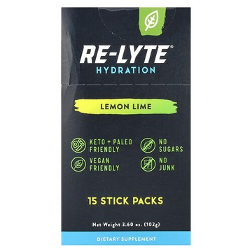Redmond, Re-Lyte® 補水，檸檬酸橙味，15 條，每條 0.24 盎司（6.8 克）