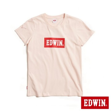 EDWIN 女款 音樂紅印花短袖T恤(淡粉紅)