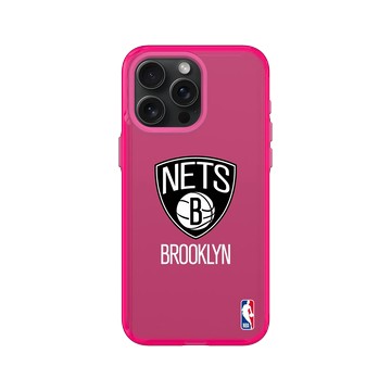 iPhone 15 Pro Max Clear 粉漾桃 - NBA - Logo-布魯克林籃網 Brooklyn Nets - Light