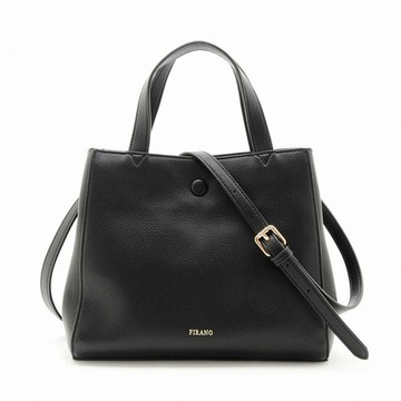 FIRANO- BLK 烙印金字皮革兩用包(黑色)