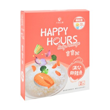 HAPPY HOURS 寶寶粥 - 6個月以上嬰幼兒適用 無添加人工香料、調味料、防腐劑  滿分鮮鮭魚  300g  1盒