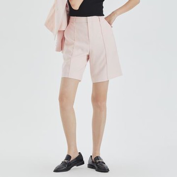 OBEG歐碧倩秋冬簡潔羊毛西裝褲質感馬海毛混紡五分褲10423015