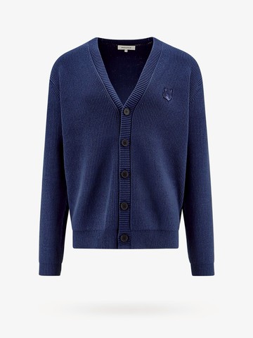 Cotton blend cardigan with iconic frontal patch - MAISON KITSUNE - gender_Man