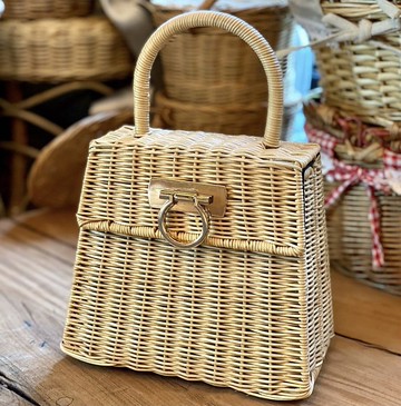 復古藤條提手包復古手提包