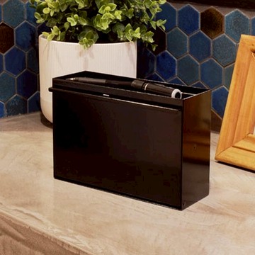 鋼製壁掛磁吸式小物/口罩收納盒-2色可選 摩登黑