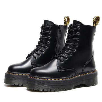 厚底馬丁靴女1460側拉鏈粗跟英倫8孔增高真皮學生百搭松糕短靴子