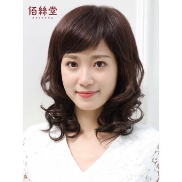 佰絲堂假發女長卷發大波浪中老年媽媽真發套自然逼真仿真人發絲短
