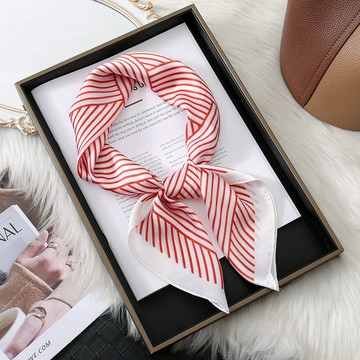 韓版簡約都市條紋多色絲巾方巾高級感夏季薄款沙灘防曬領巾圍巾 鑫弘-素時衣櫥