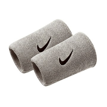 [ACS] Nike 護腕 Swoosh Doublewide Wristbands 灰 黑 棉質 吸汗 運動 訓練 護具 NNN05078OS