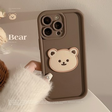 台灣出貨❤適用15蘋果手機殼iphone17立體小熊15pro max公仔13卡通16全包XR