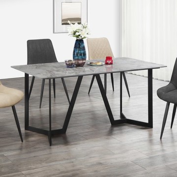 【MUNA 家居】哥倫布4.6尺岩板餐桌(不含椅)(共兩色)灰亮光岩板餐桌