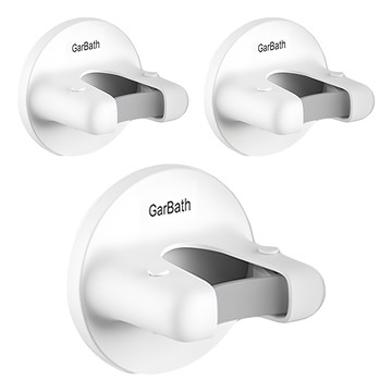 樂居家 高彈性矽膠防滑拖把掛架 圓形  3個  白色