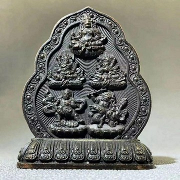 古玩收藏藏村水財神黃財神五路財神佛像家居供財神像供五姓財神