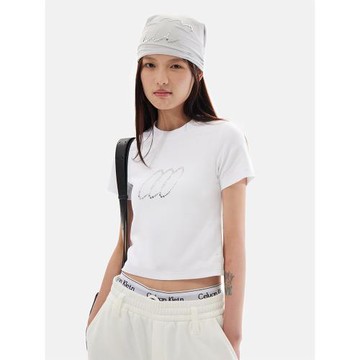 CryingCenter四色復古3C燙鉆顯瘦內搭緊身辣妹上衣 雙面彈力面料