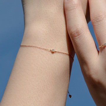 【日常簡約最佳禮物】18K 玫瑰金包鑲 3.5分鑽石 手鍊 可調式