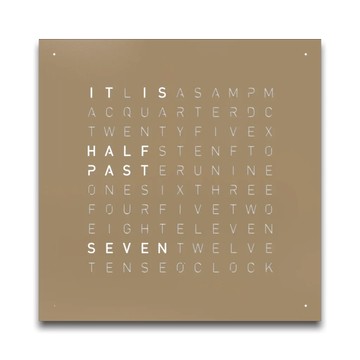 德國 QLOCKTWO 45X45 桌上型文字時鐘 HAZELNUT