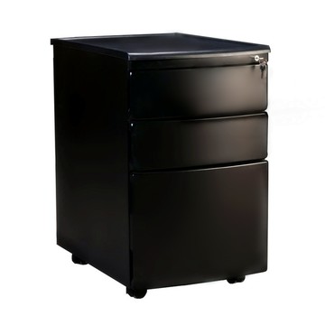 【豐盛鐵櫃】弧型高級三層活動櫃(尊爵黑)/公文櫃/抽屜櫃/檔案櫃/置物櫃/文件櫃/鐵櫃/資料櫃/三層櫃