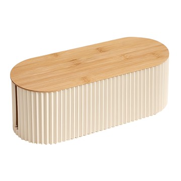 高級質感波浪木蓋電線收納盒 奶霜白 電源線收納  1個