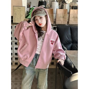 童裝女童衛衣外套新款兒童中大童春秋上衣夾克秋裝洋氣休閑初中生