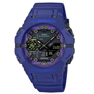 【CASIO 卡西歐】G-SHOCK 藍牙連線 科幻宇宙雙顯腕錶  藍 GA-B001CBR-2A_46mm