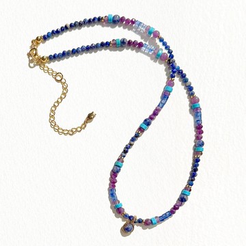 藍紋石・紫雲母・松石｜項鍊｜快速出貨｜智慧表達・情緒安定・守護平衡｜穿搭、疊戴｜台北現貨｜《涵秘Hami》