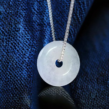 【願‧平安】冰種翡翠平安扣項鍊 | 天然緬甸玉翡翠A貨 | 送禮