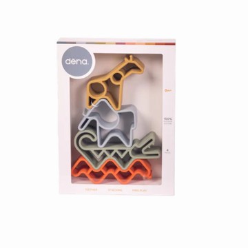 DENA - 西班牙多功能益智軟積木.疊疊樂-動物朋友-大地色(有3色可選)