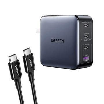 Ugreen GaN充電器 快充升級款 (100W氮化鎵充電器+Type-C快充線 3C1A )