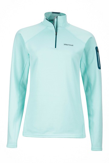 ├登山樂┤美國Marmot Stretch Fleece 1/2 Zip 女款彈性保暖透氣中層衣/排汗衣 綠#89680-4666