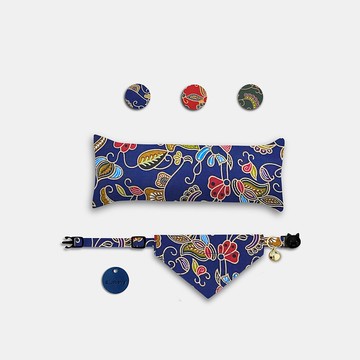 寵物貓咪派對禮盒 | 手工定制 Batik Blue Pet Bundle Box