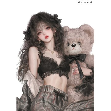 【3 月新品 2】07-095-0050 人物貼紙 動物與少女蕾絲