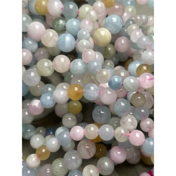 ［金百福］摩根石 粉摩根 綠柱石 海藍寶 特價商品 珠子有大小顆 手珠 手串 手鍊 DIY 設計款 材料珠