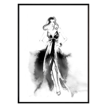 艷后  時尚人物藝術畫  70 x 50cm  黑色