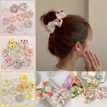 台灣現貨速發🎉髮圈 韓版新色 水果大腸髮圈 ins頭繩 髮飾 歐根紗 日系可愛 女紮頭髮 髮繩 髮飾 UD10