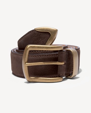 Noah Suede Metal Tip Belt Brown / 36