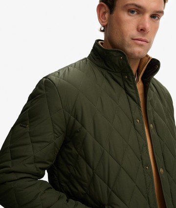 Superdry Men's Quilted Estate Country Jacket Green Size: M