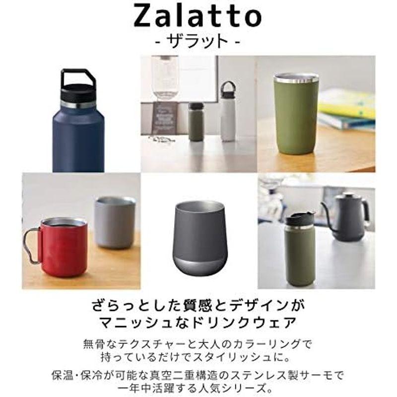 Zalatto マグカップ タンブラー 真空断熱 ステンレス サーモ アウトドア ハンドル付き 保冷 保温 二重構造 330ml レッド