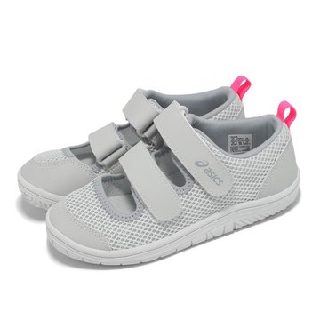 Asics 涼鞋 Meshoes Mini 中童 灰 粉 魔鬼氈 護趾 小朋友 休閒鞋 亞瑟士 1144A365022