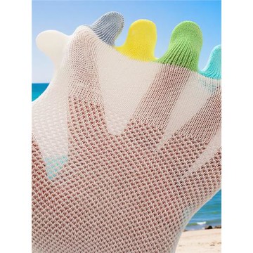 兒童春夏五指襪護跟運動純薄棉網眼透氣寶寶卡通精梳棉腳趾襪sock