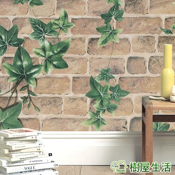 【樹屋生活】爬山虎壁貼 防水自黏壁紙 每捲45*1000 仿磚紋牆貼 WTP011 PVC 文化石壁貼 印花壓紋磚牆