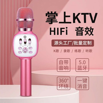 兒童話筒音響一體麥克風手機k歌無線唱歌機卡拉ok全民家用ktv【Snowbelle優選】