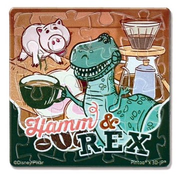 迪士尼Disney 甜夢甜食系列 透明磁鐵拼圖(16片/方形)-咖啡麵包