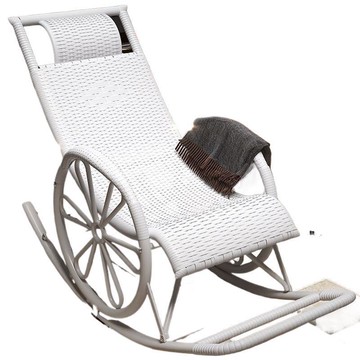 懶人搖搖椅藤椅躺椅客廳陽臺戶外休閑逍搖椅午睡中老年家用躺椅[010209DD]