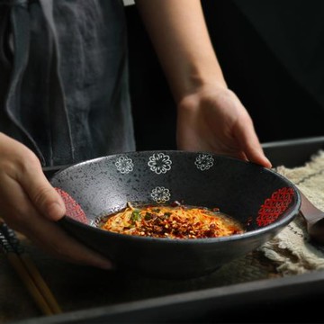日式大號陶瓷碗和風創意大碗湯碗面碗斗笠碗拉面碗家用復古碗餐具