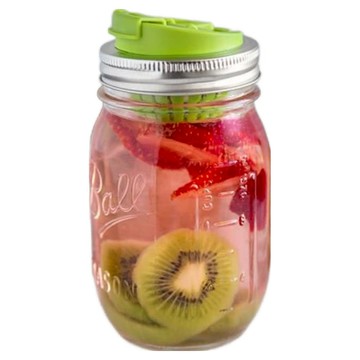 Ball 梅森 Jarware x Ball 窄口果汁隨行玻璃罐 不鏽鋼  1個  480ml