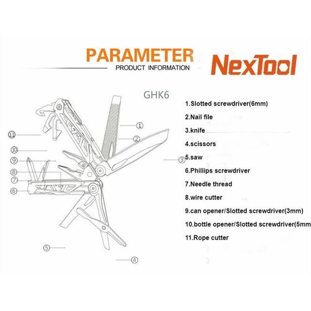 Nextool折りたたみ刃ナイフedcハンドツールセット17で1マルチツールプライヤーケーブルワイヤーカッタードライバーキャンプhomeuse